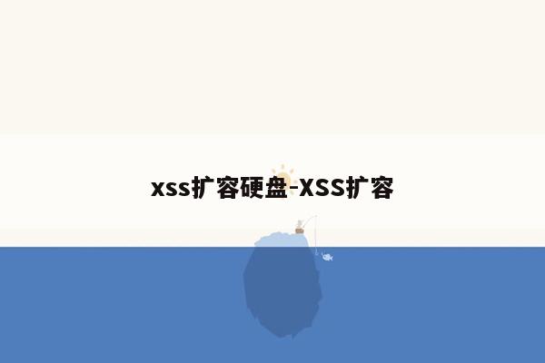 xss扩容硬盘-XSS扩容
