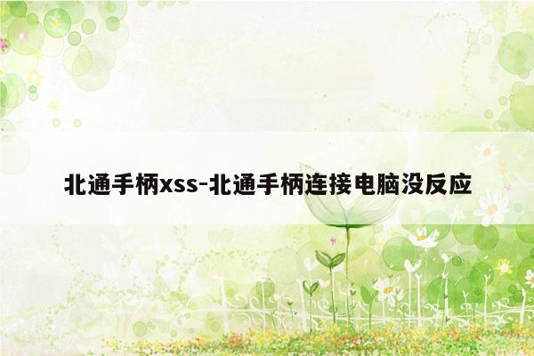 北通手柄xss-北通手柄连接电脑没反应