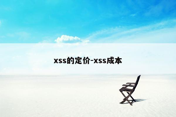 xss的定价-xss成本
