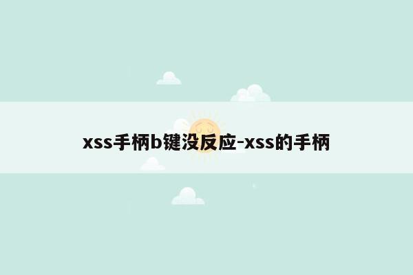 xss手柄b键没反应-xss的手柄