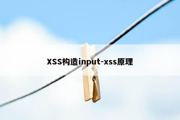 XSS构造input-xss原理