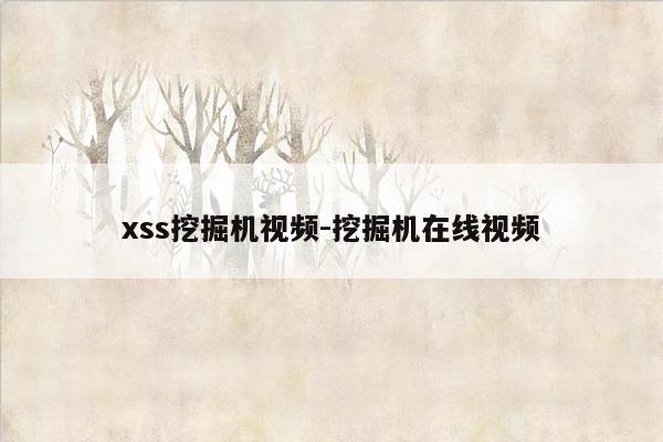 xss挖掘机视频-挖掘机在线视频