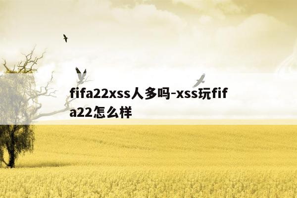 fifa22xss人多吗-xss玩fifa22怎么样