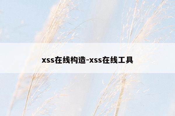 xss在线构造-xss在线工具