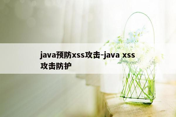 java预防xss攻击-java xss攻击防护