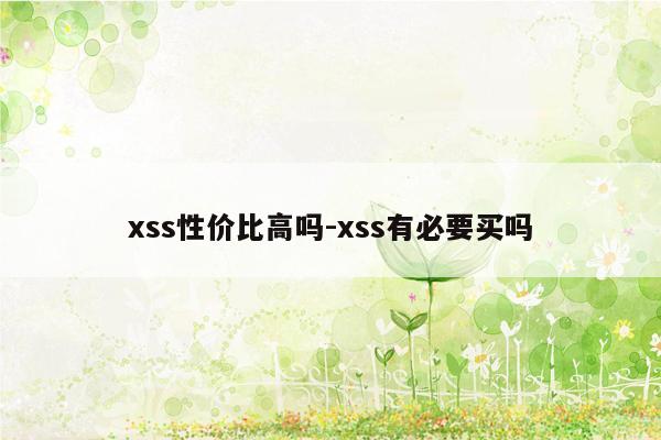 xss性价比高吗-xss有必要买吗