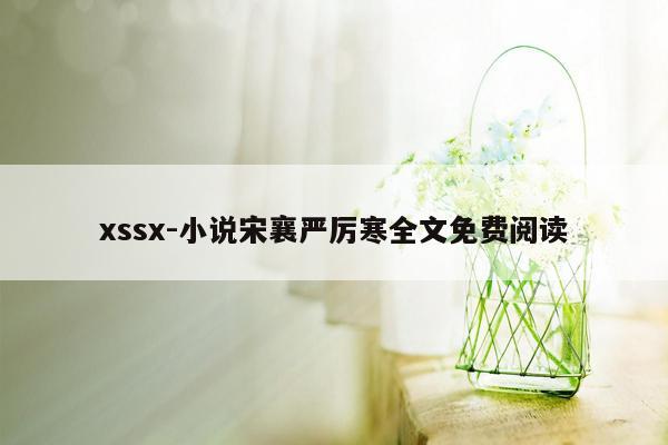 xssx-小说宋襄严厉寒全文免费阅读