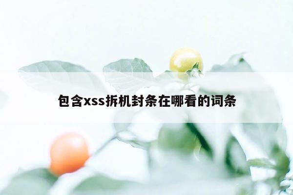 包含xss拆机封条在哪看的词条