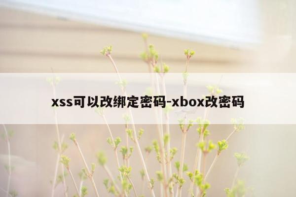 xss可以改绑定密码-xbox改密码