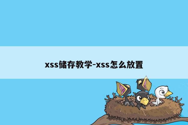 xss储存教学-xss怎么放置