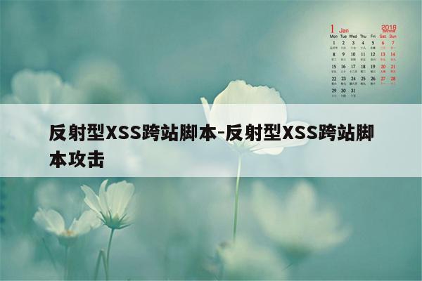 反射型XSS跨站脚本-反射型XSS跨站脚本攻击