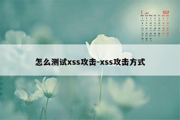 怎么测试xss攻击-xss攻击方式