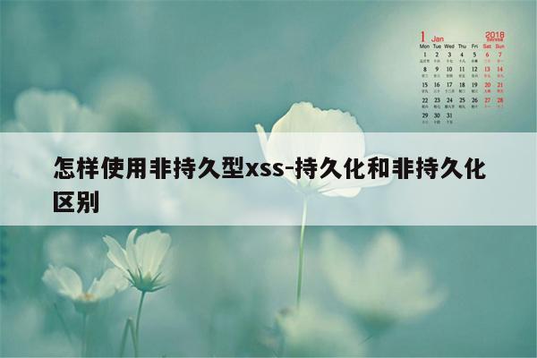 怎样使用非持久型xss-持久化和非持久化区别
