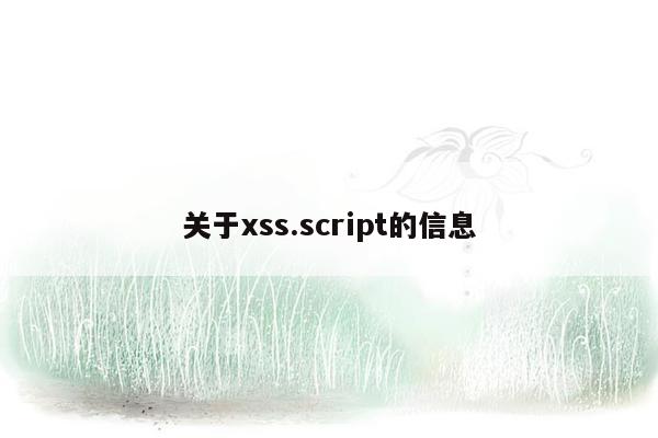关于xss.script的信息