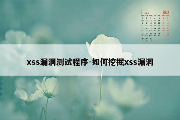 xss漏洞测试程序-如何挖掘xss漏洞