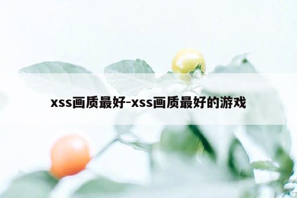 xss画质最好-xss画质最好的游戏