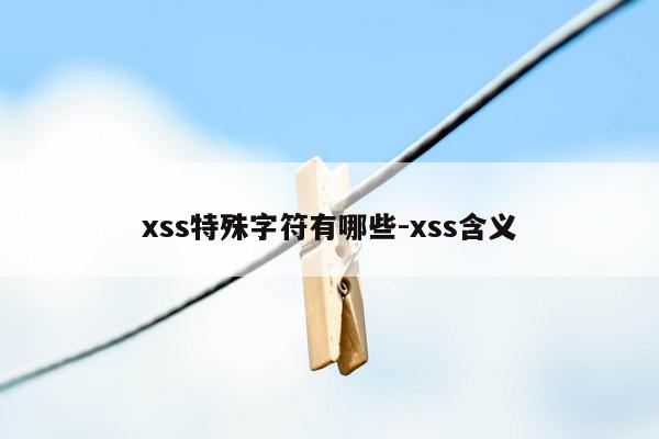 xss特殊字符有哪些-xss含义