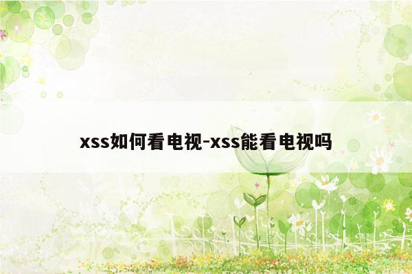 xss如何看电视-xss能看电视吗