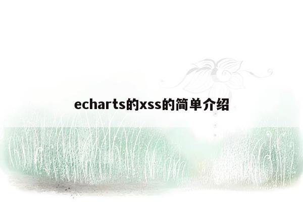 echarts的xss的简单介绍
