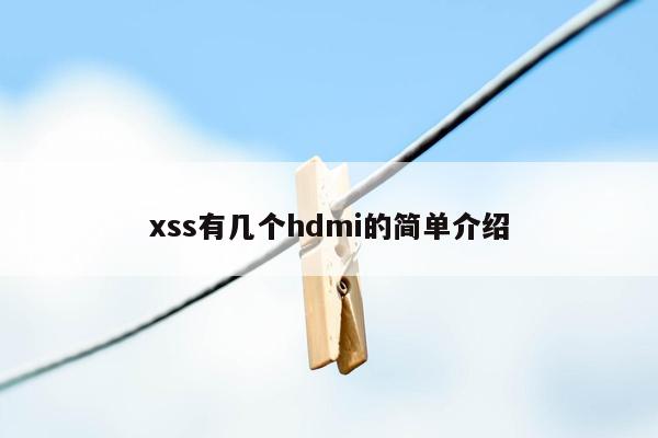 xss有几个hdmi的简单介绍