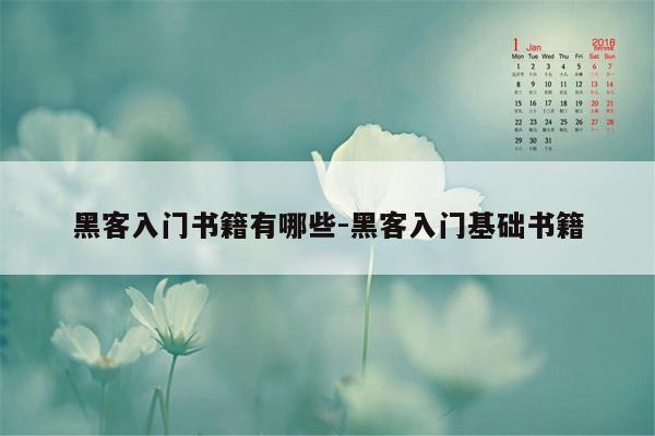 黑客入门书籍有哪些-黑客入门基础书籍