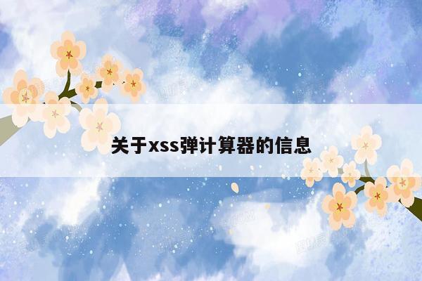 关于xss弹计算器的信息