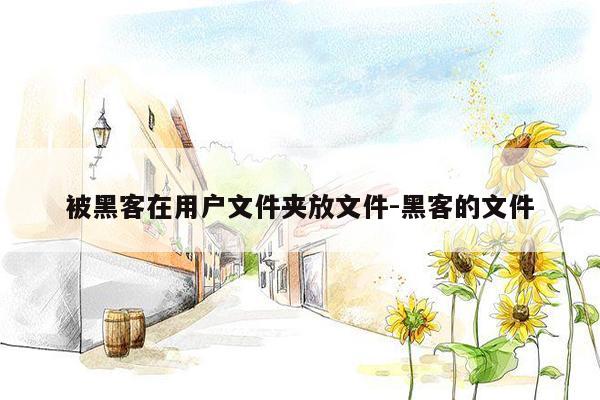 被黑客在用户文件夹放文件-黑客的文件