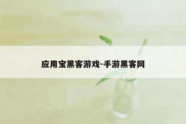 应用宝黑客游戏-手游黑客网