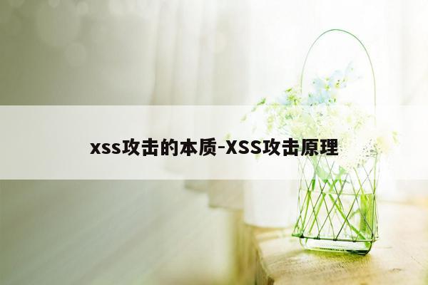 xss攻击的本质-XSS攻击原理