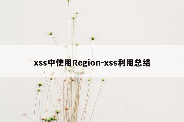 xss中使用Region-xss利用总结