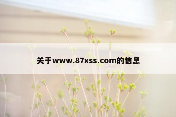 关于www.87xss.com的信息