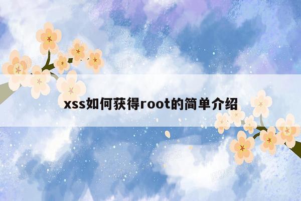 xss如何获得root的简单介绍