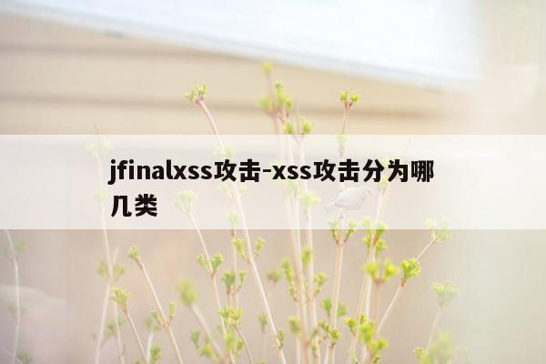 jfinalxss攻击-xss攻击分为哪几类