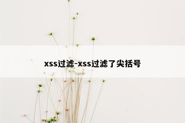 xss过滤-xss过滤了尖括号