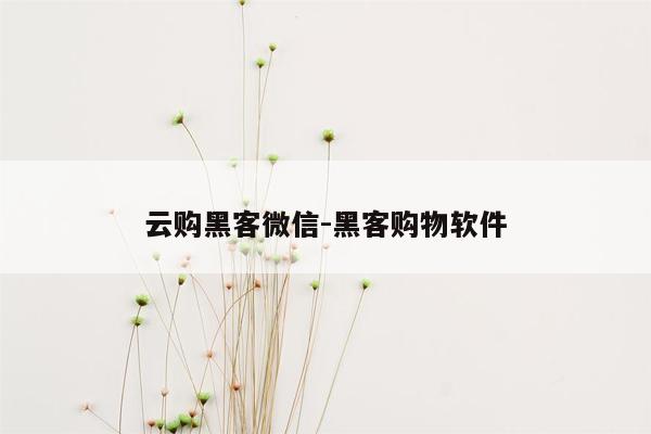 云购黑客微信-黑客购物软件