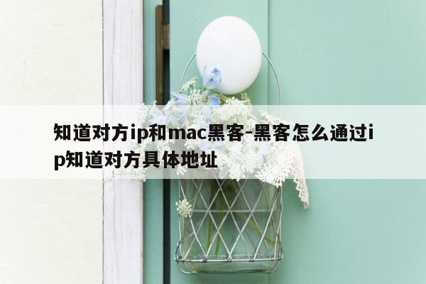 知道对方ip和mac黑客-黑客怎么通过ip知道对方具体地址