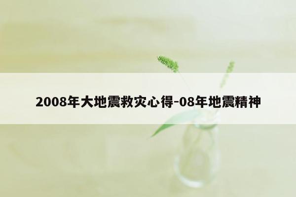 2008年大地震救灾心得-08年地震精神