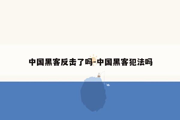 中国黑客反击了吗-中国黑客犯法吗