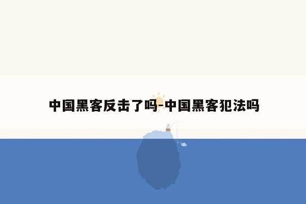 中国黑客反击了吗-中国黑客犯法吗