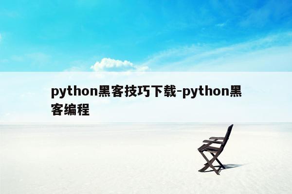 python黑客技巧下载-python黑客编程